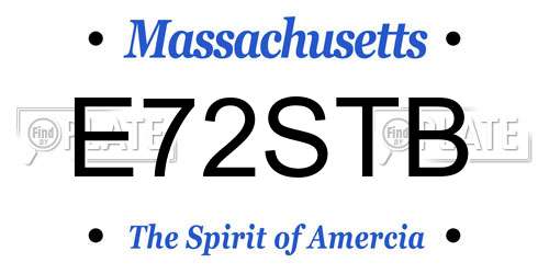 E72STB Massachusetts License Plate