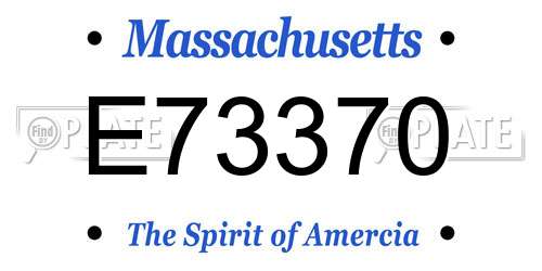 E73370 Massachusetts License Plate