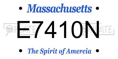 E7410N Massachusetts License Plate
