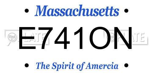 E741ON Massachusetts License Plate