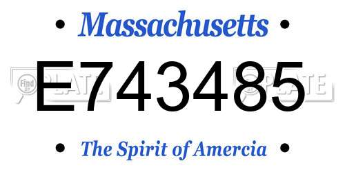 E743485 Massachusetts License Plate