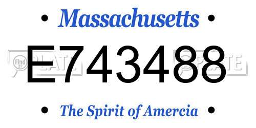 E743488 Massachusetts License Plate