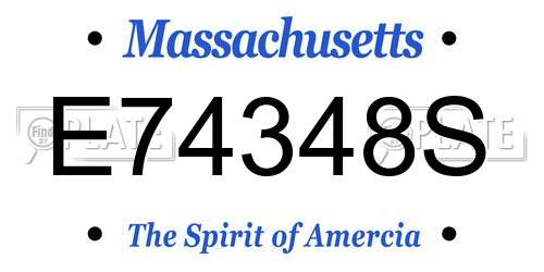 E74348S Massachusetts License Plate
