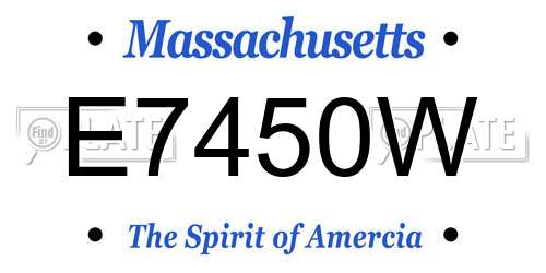 E7450W Massachusetts License Plate