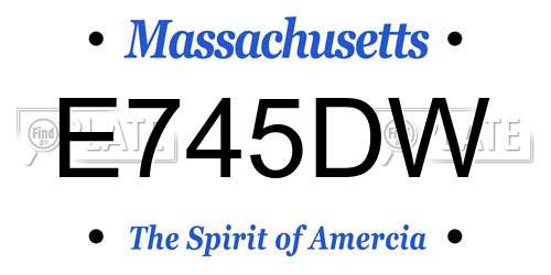 E745DW Massachusetts License Plate