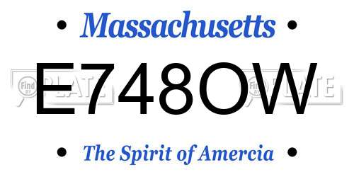 E748OW Massachusetts License Plate