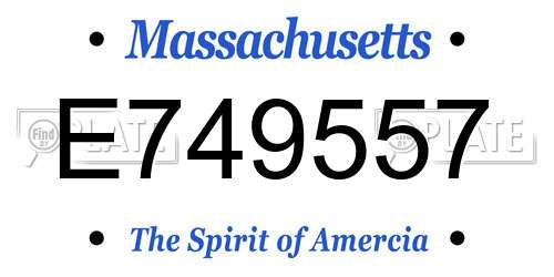 E749557 Massachusetts License Plate
