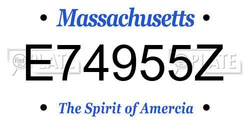 E74955Z Massachusetts License Plate