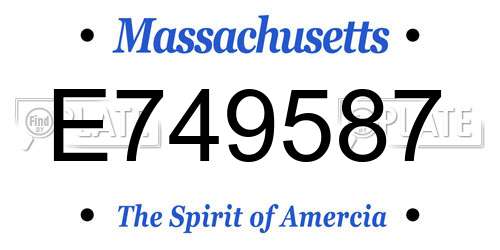 E749587 Massachusetts License Plate