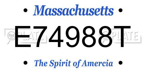 E74988T Massachusetts License Plate