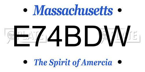 E74BDW Massachusetts License Plate