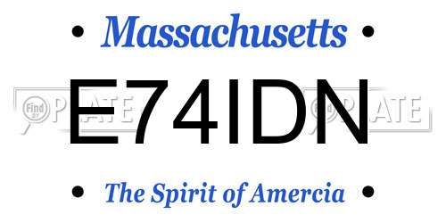 E74IDN Massachusetts License Plate