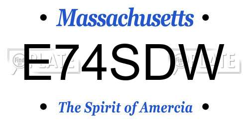 E74SDW Massachusetts License Plate