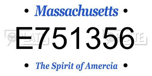 E751356 Massachusetts License Plate
