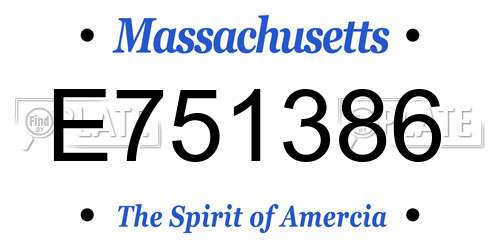 E751386 Massachusetts License Plate