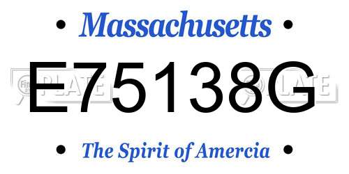 E75138G Massachusetts License Plate