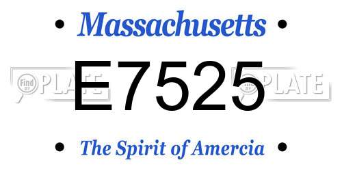 E7525 Massachusetts License Plate
