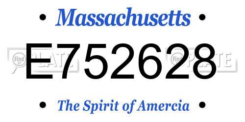 E752628 Massachusetts License Plate