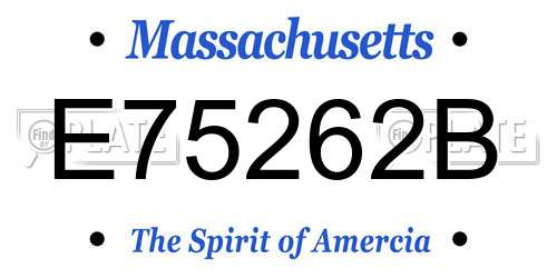 E75262B Massachusetts License Plate