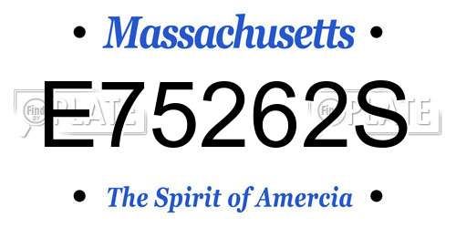 E75262S Massachusetts License Plate