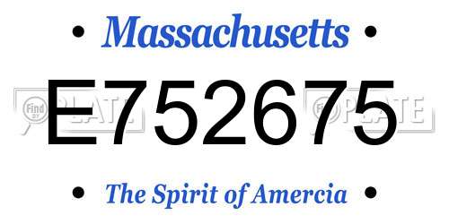 E752675 Massachusetts License Plate