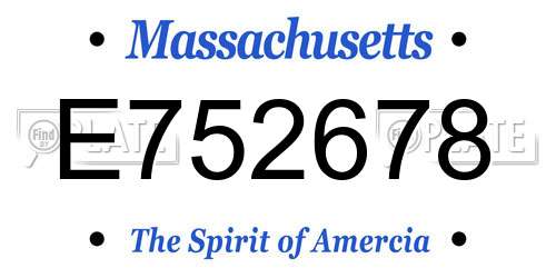 E752678 Massachusetts License Plate