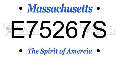 E75267S Massachusetts License Plate