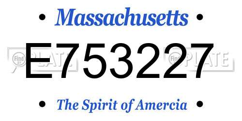 E753227 Massachusetts License Plate