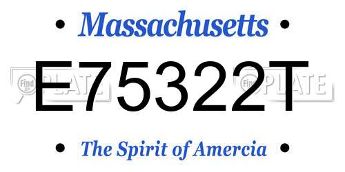 E75322T Massachusetts License Plate