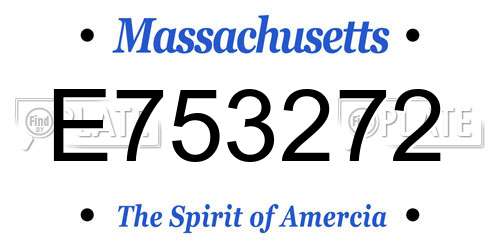 E753272 Massachusetts License Plate