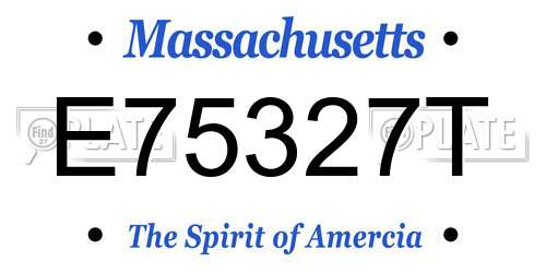 E75327T Massachusetts License Plate