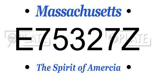 E75327Z Massachusetts License Plate
