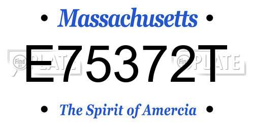 E75372T Massachusetts License Plate