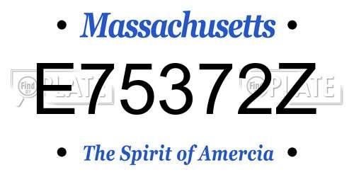 E75372Z Massachusetts License Plate