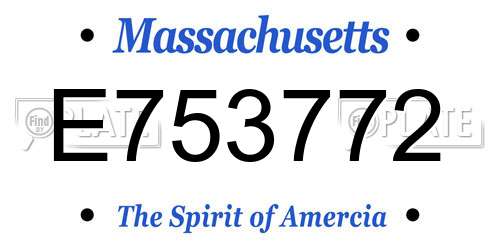 E753772 Massachusetts License Plate