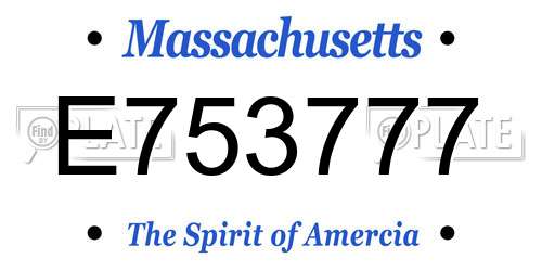 E753777 Massachusetts License Plate