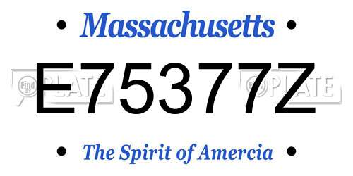 E75377Z Massachusetts License Plate