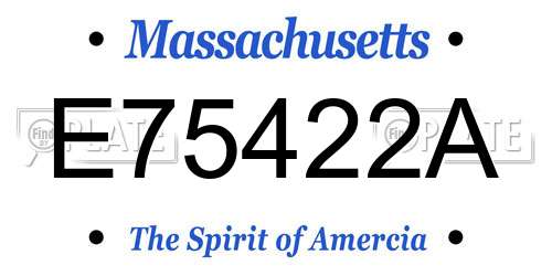 E75422A Massachusetts License Plate