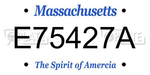 E75427A Massachusetts License Plate
