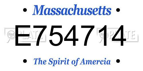 E754714 Massachusetts License Plate