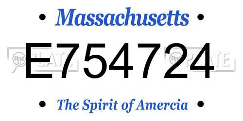 E754724 Massachusetts License Plate