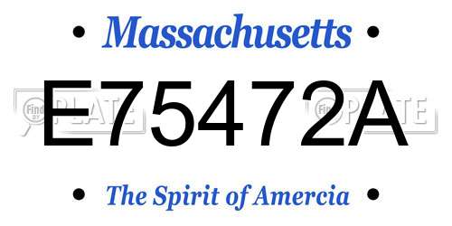 E75472A Massachusetts License Plate