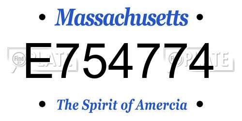 E754774 Massachusetts License Plate