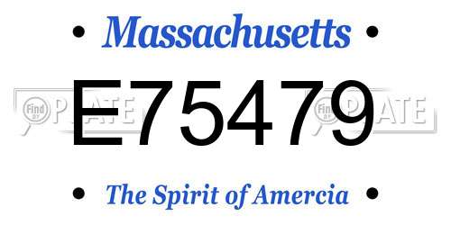E75479 Massachusetts License Plate