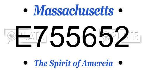 E755652 Massachusetts License Plate