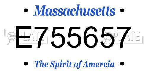 E755657 Massachusetts License Plate