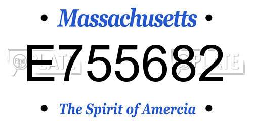 E755682 Massachusetts License Plate