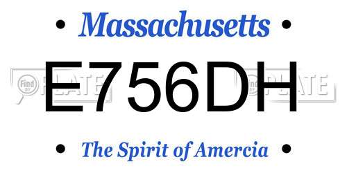 E756DH Massachusetts License Plate