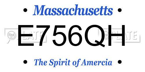 E756QH Massachusetts License Plate
