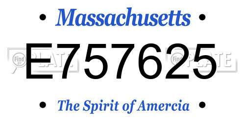 E757625 Massachusetts License Plate
